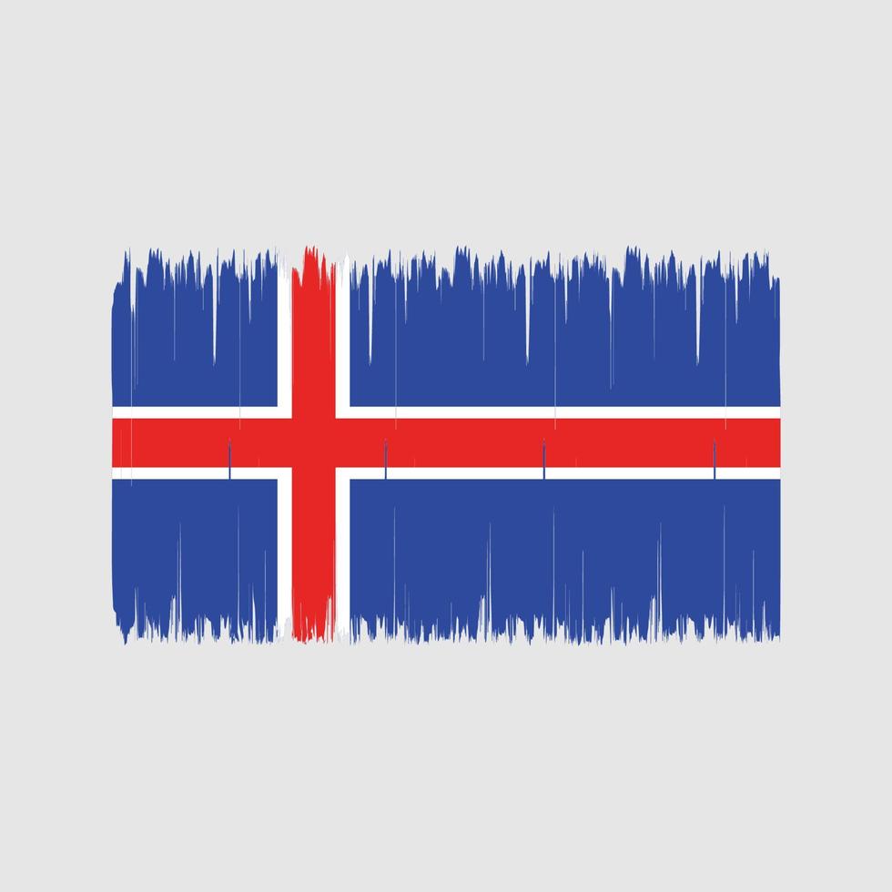 cepillo de bandera de islandia. bandera nacional vector