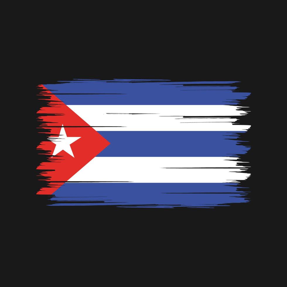 cepillo de la bandera de cuba. bandera nacional vector