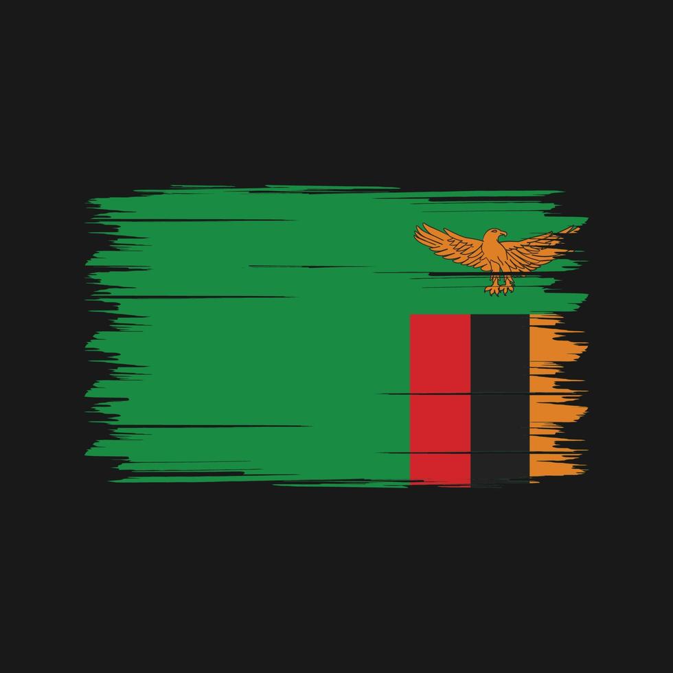 Zambia Flag Brush. National Flag vector