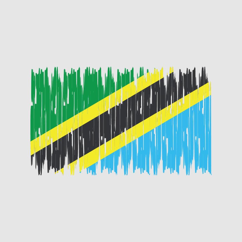 trazos de pincel de bandera de tanzania. bandera nacional vector