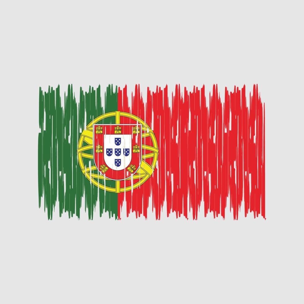 Portugal Flag Brush Strokes. National Flag vector