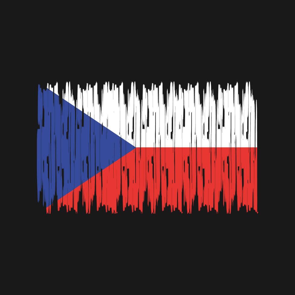 Czech Republic Flag Brush Strokes. National Flag vector