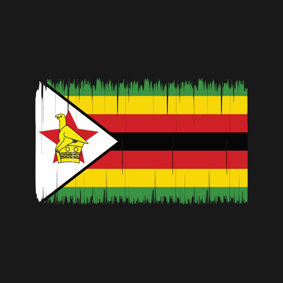 cepillo de bandera de zimbabwe. bandera nacional vector