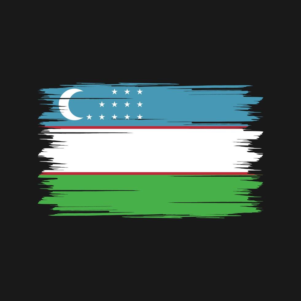 Uzbekistan Flag Brush. National Flag vector