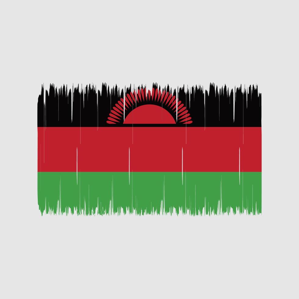 Malawi Flag Brush. National Flag vector