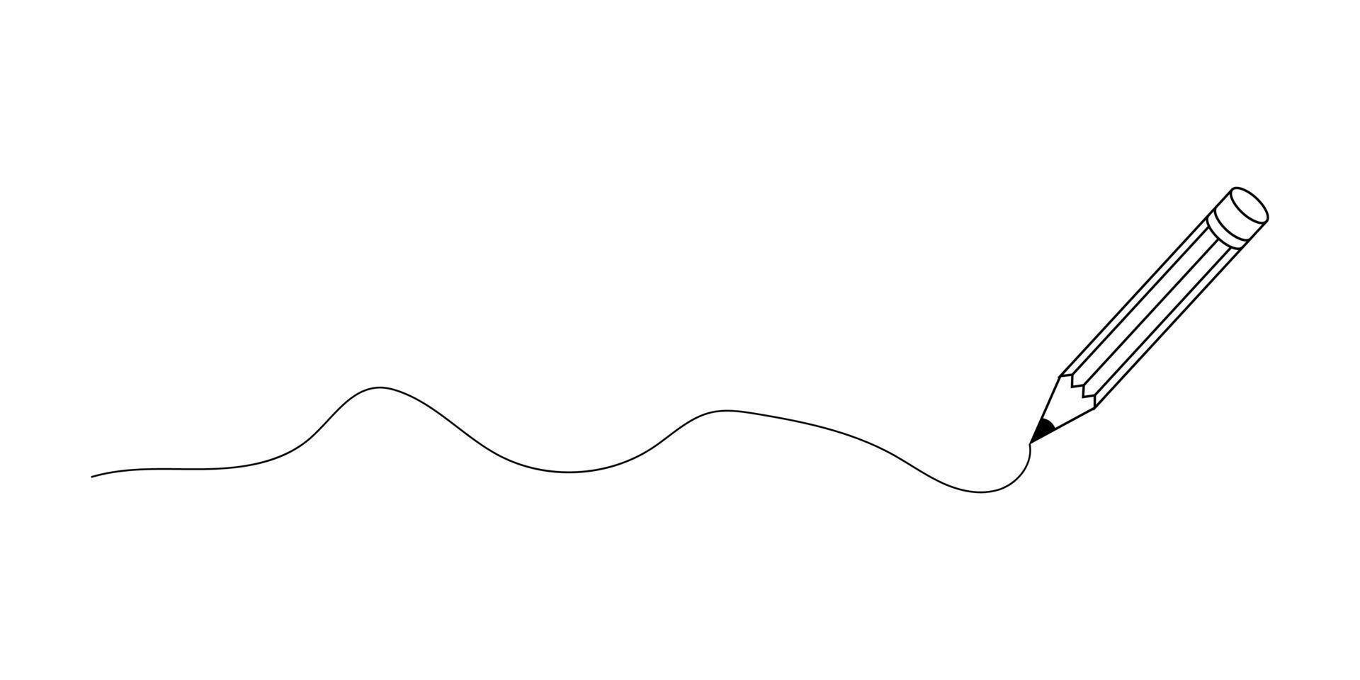 patrón de línea de lápiz negro. símbolo de firma de icono. concepto sobre la escritura, simplemente. ilustración vectorial vector