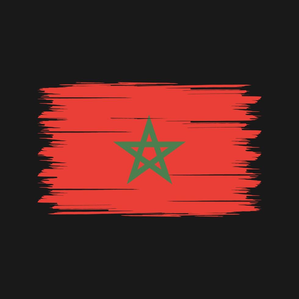 cepillo de bandera de marruecos. bandera nacional vector