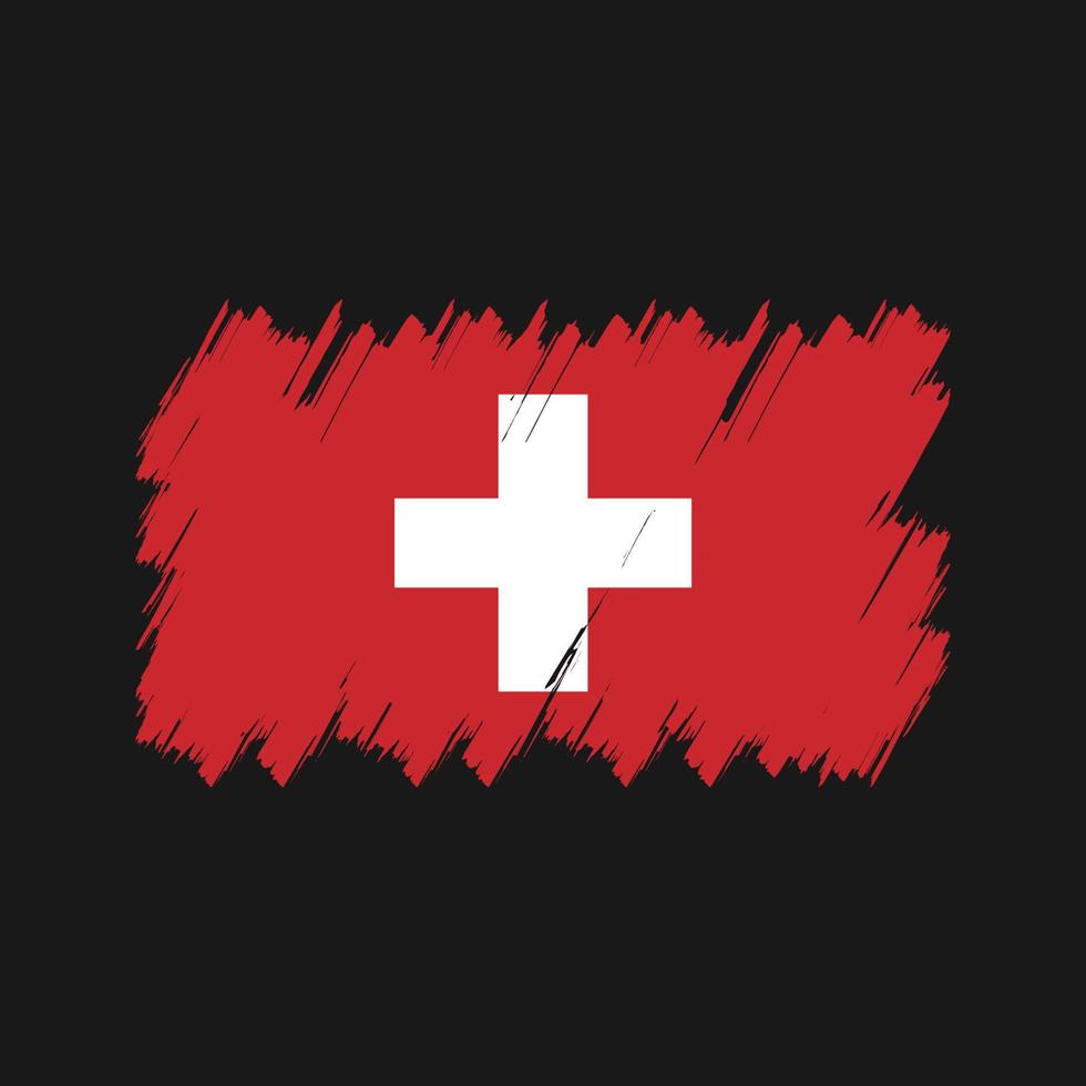 vector de pincel de bandera suiza. bandera nacional