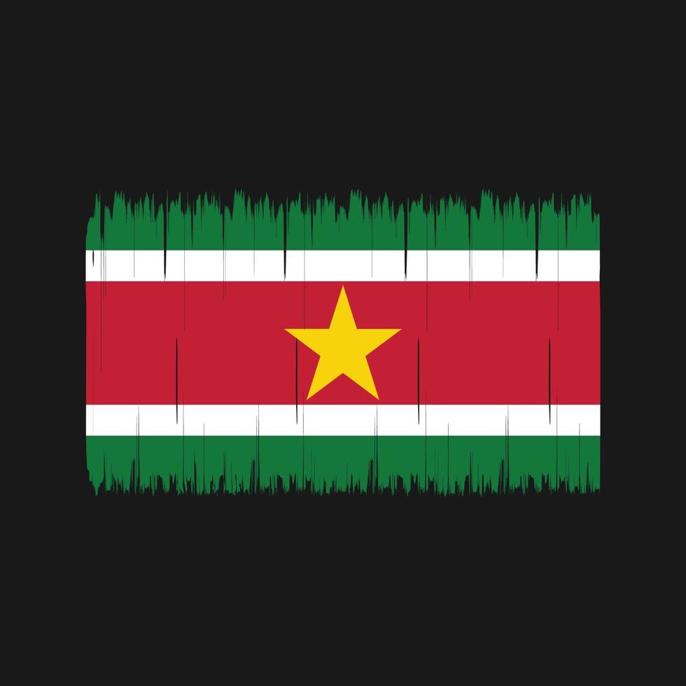 Suriname Flag Brush. National Flag vector