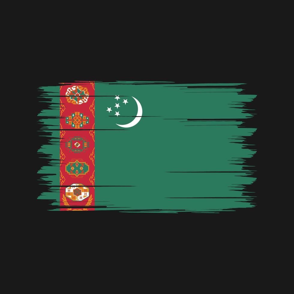 pincel de bandera de turkmenistán. bandera nacional vector