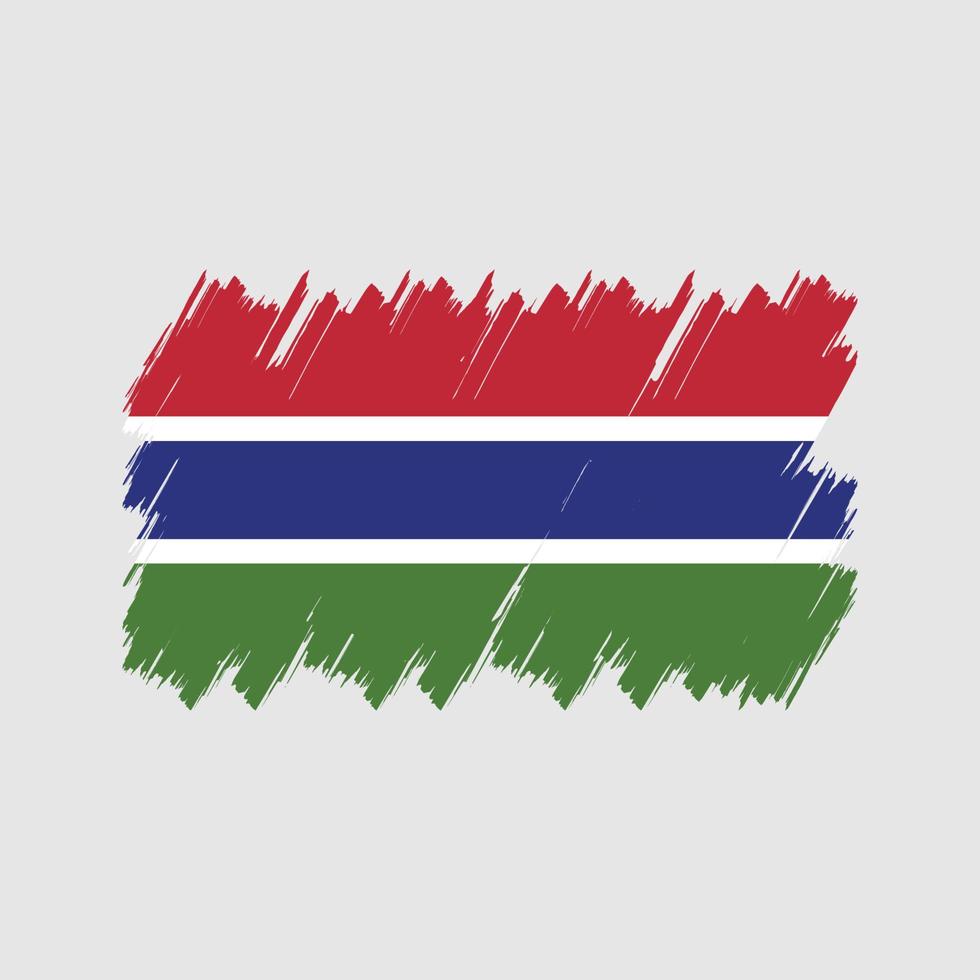 vector de pincel de bandera de gambia. bandera nacional