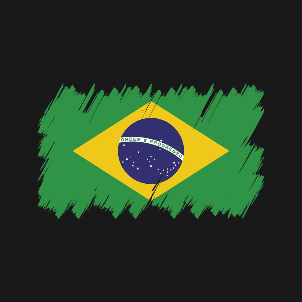 vector de pincel de bandera de brasil. bandera nacional