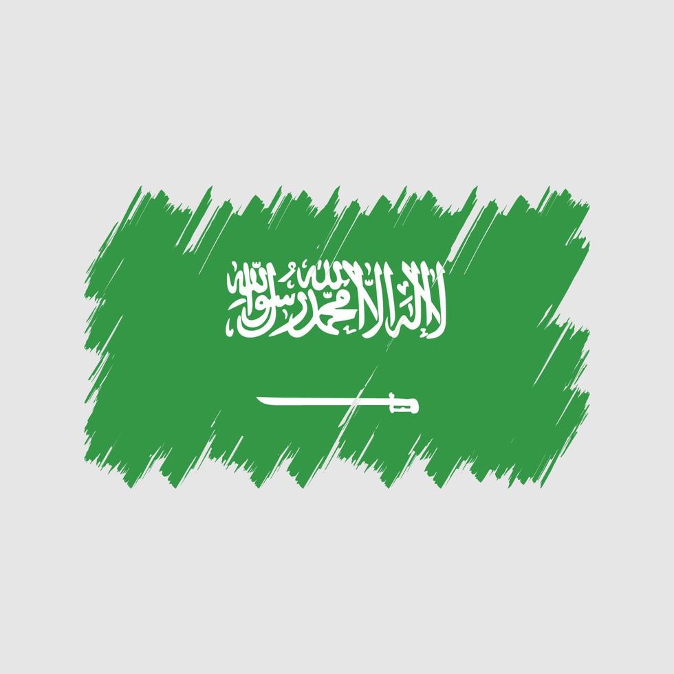 vector de pincel de bandera de arabia saudita. bandera nacional