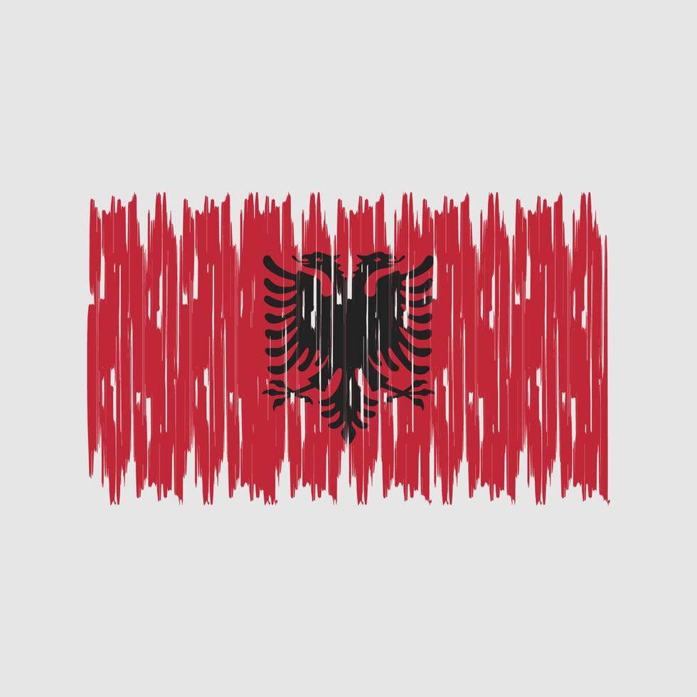 trazos de pincel de la bandera de albania. bandera nacional vector