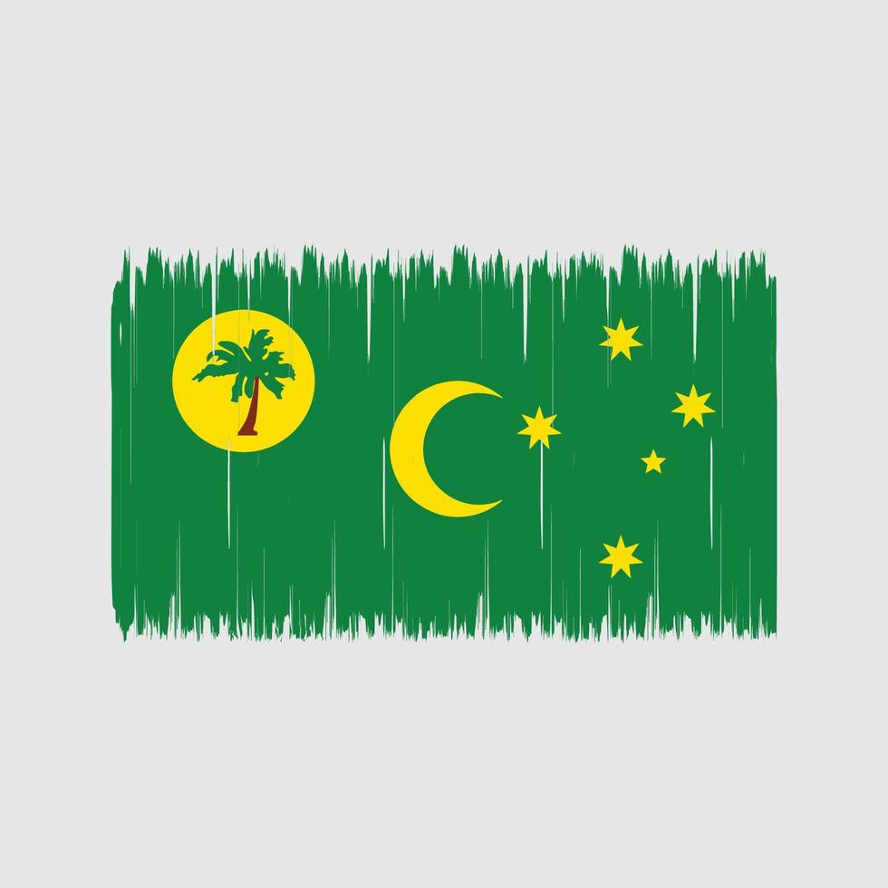 cepillo de bandera de las islas cocos. bandera nacional vector