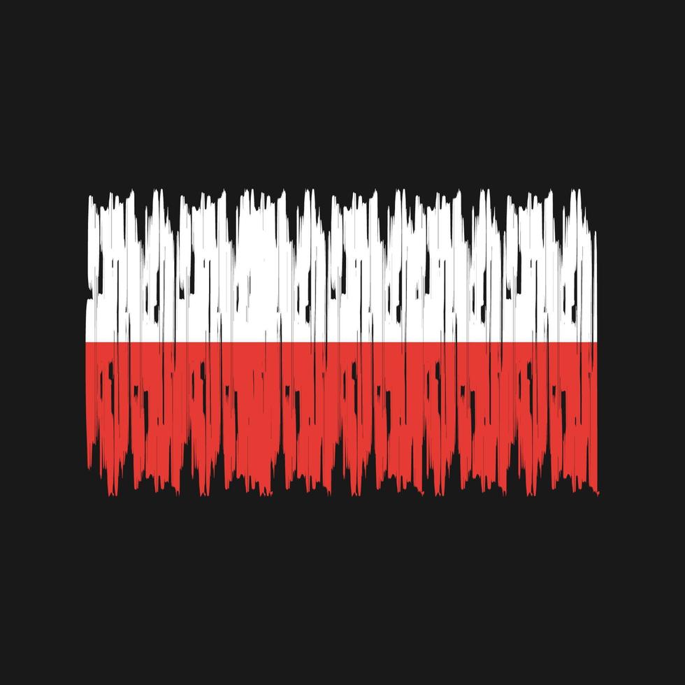 trazos de pincel de bandera de polonia. bandera nacional vector