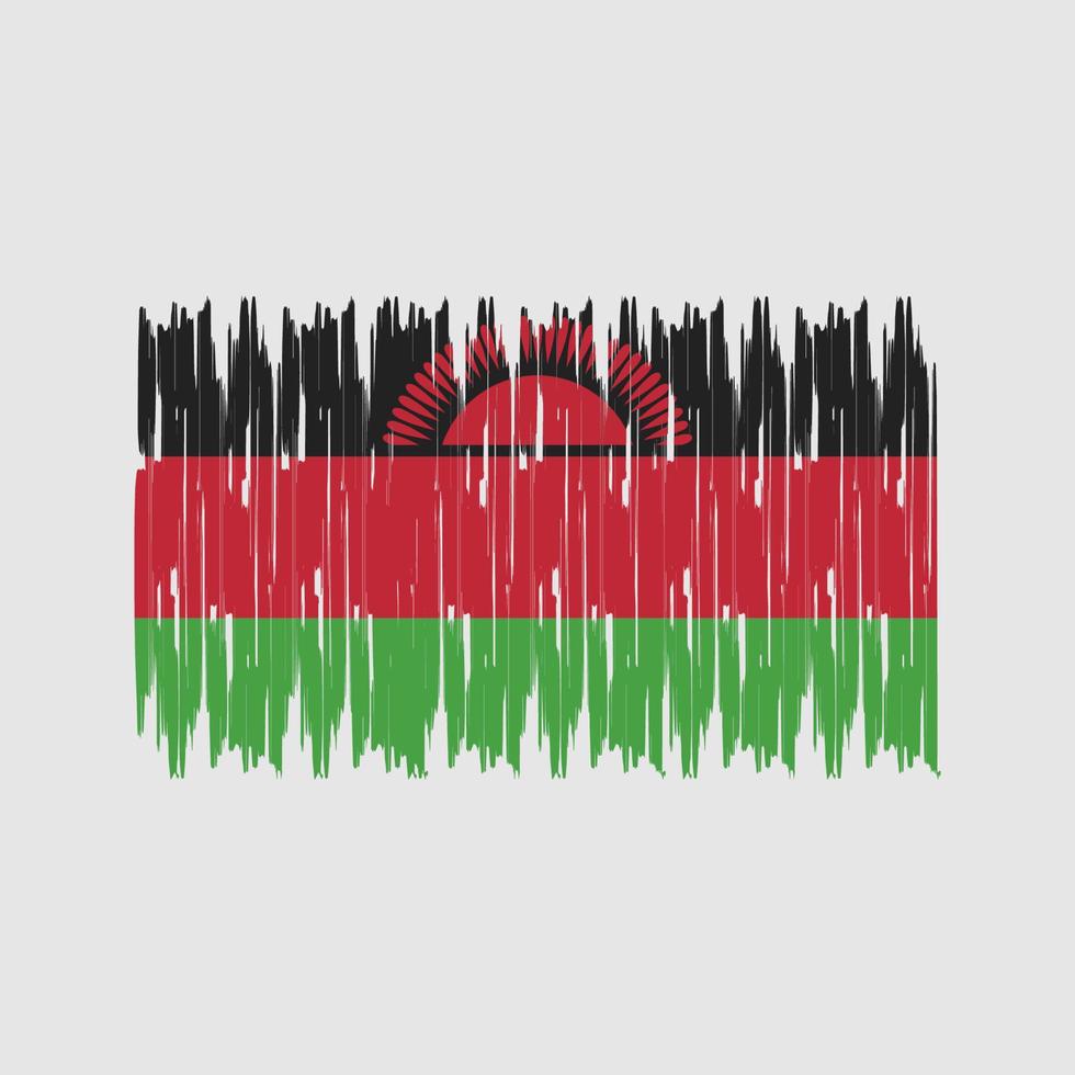 Malawi Flag Brush Strokes. National Flag vector