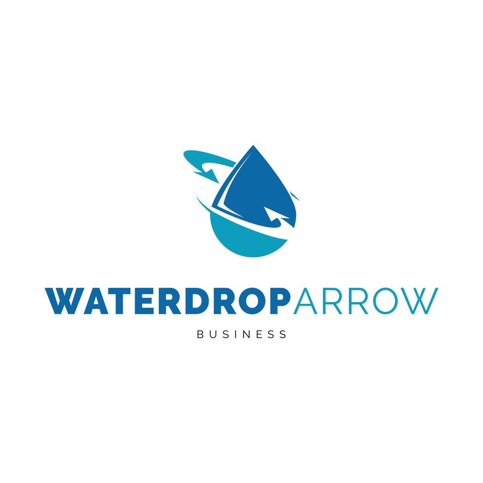 Water drop arrow icon logo design inspiration vector