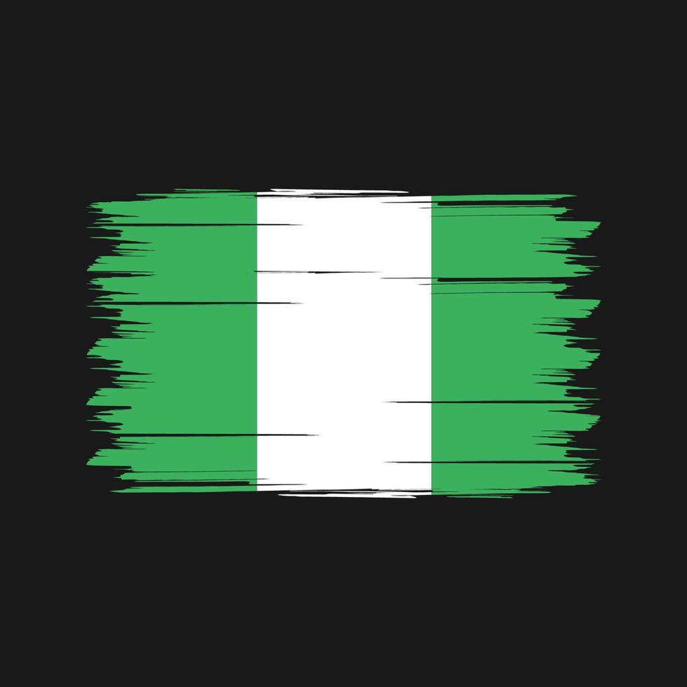 pincel de bandera de nigeria. bandera nacional vector