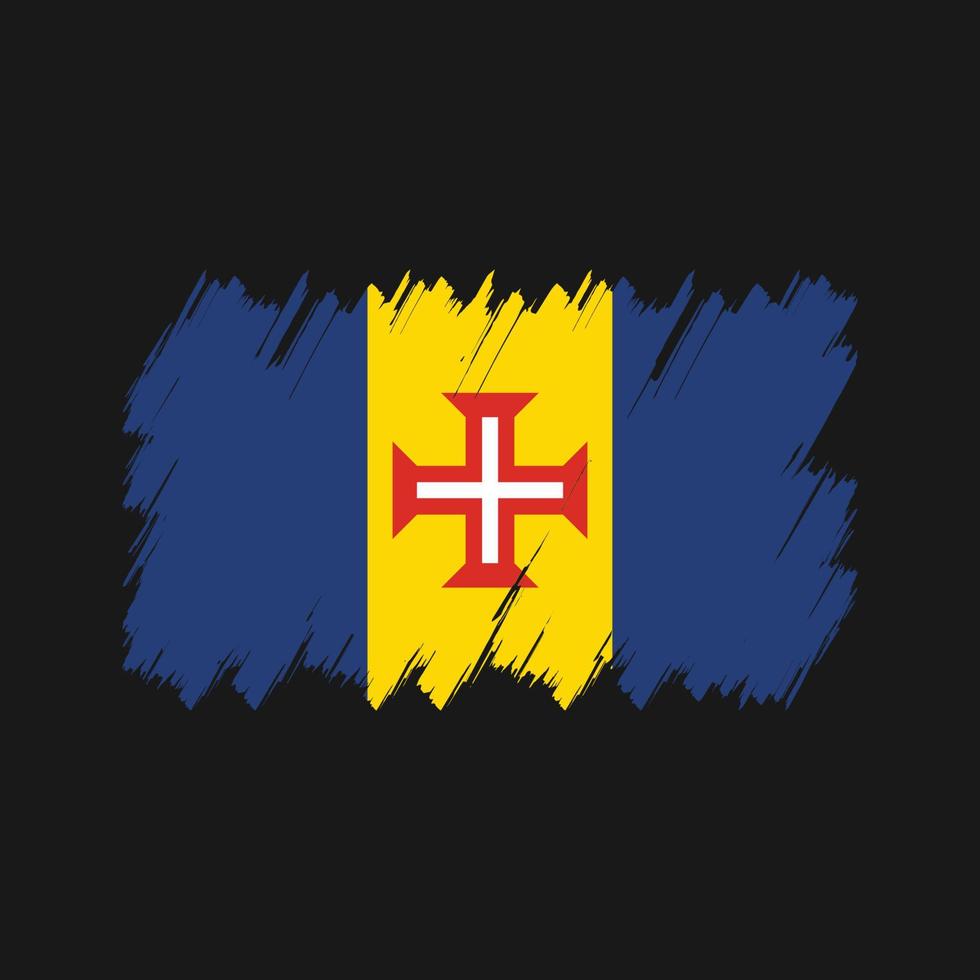 Madeira Flag Brush Vector. National Flag vector