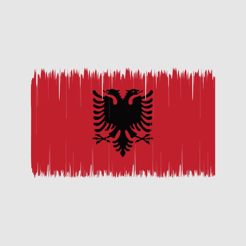 pincel de bandera de albania. bandera nacional vector