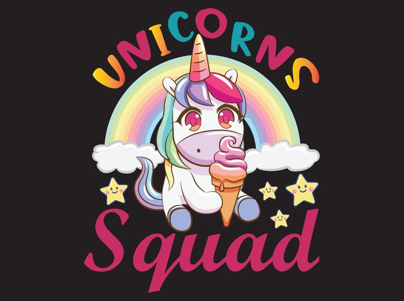 archivo vectorial de diseño de camiseta de unicornio vector