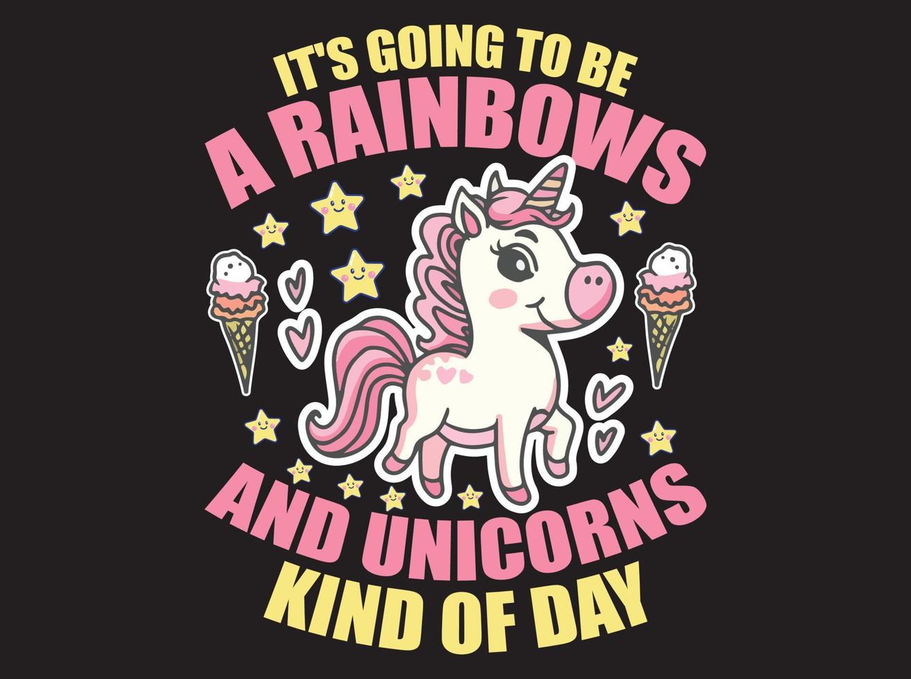 Unicorn t-shirt  design vector file