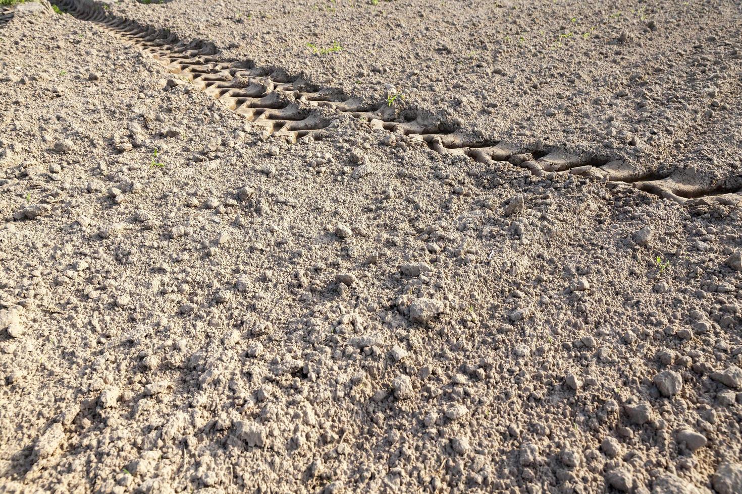 plowed land, close-up photo