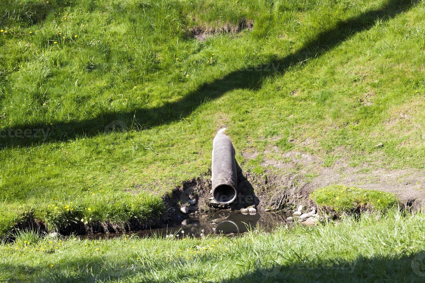 sewer pipe, close up photo