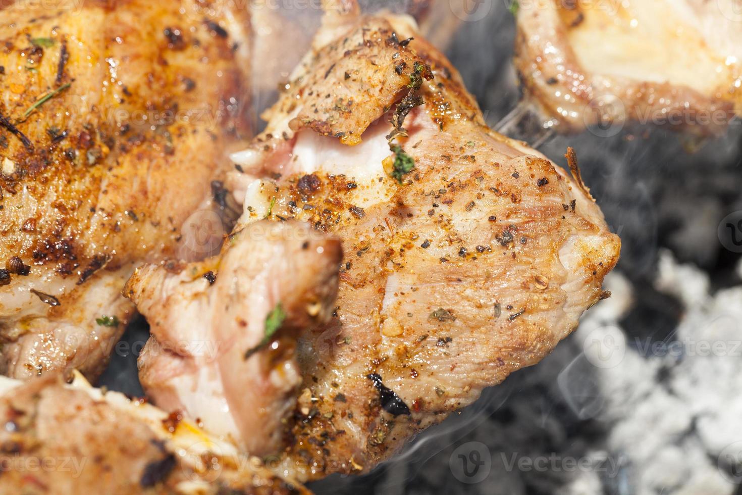 barbecue pork, close-up photo