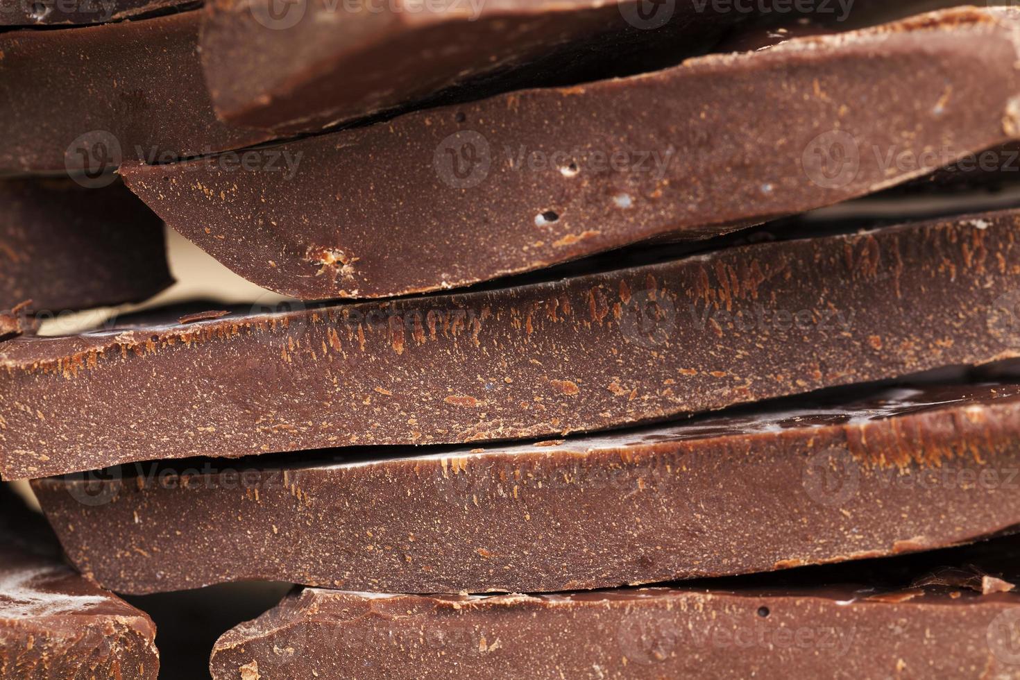 chocolate is broken into a large number of pieces photo