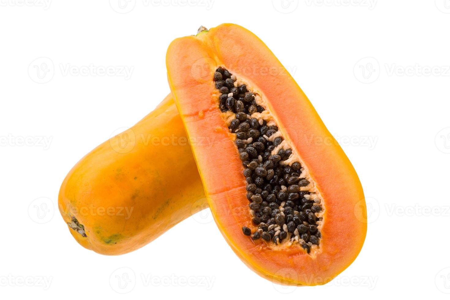 Papaya on white background photo