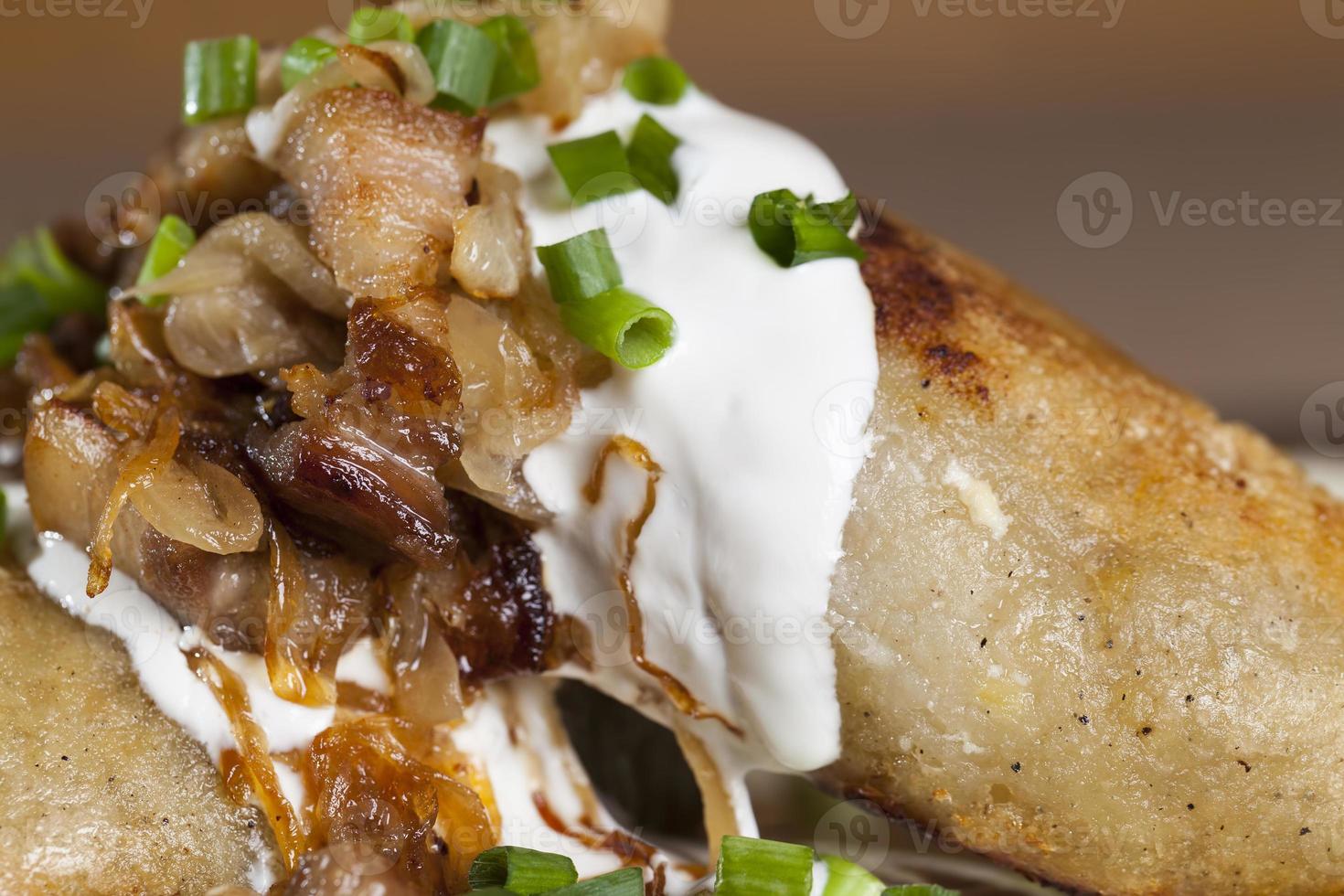 zeppelins made from grated potatoes with minced meat photo