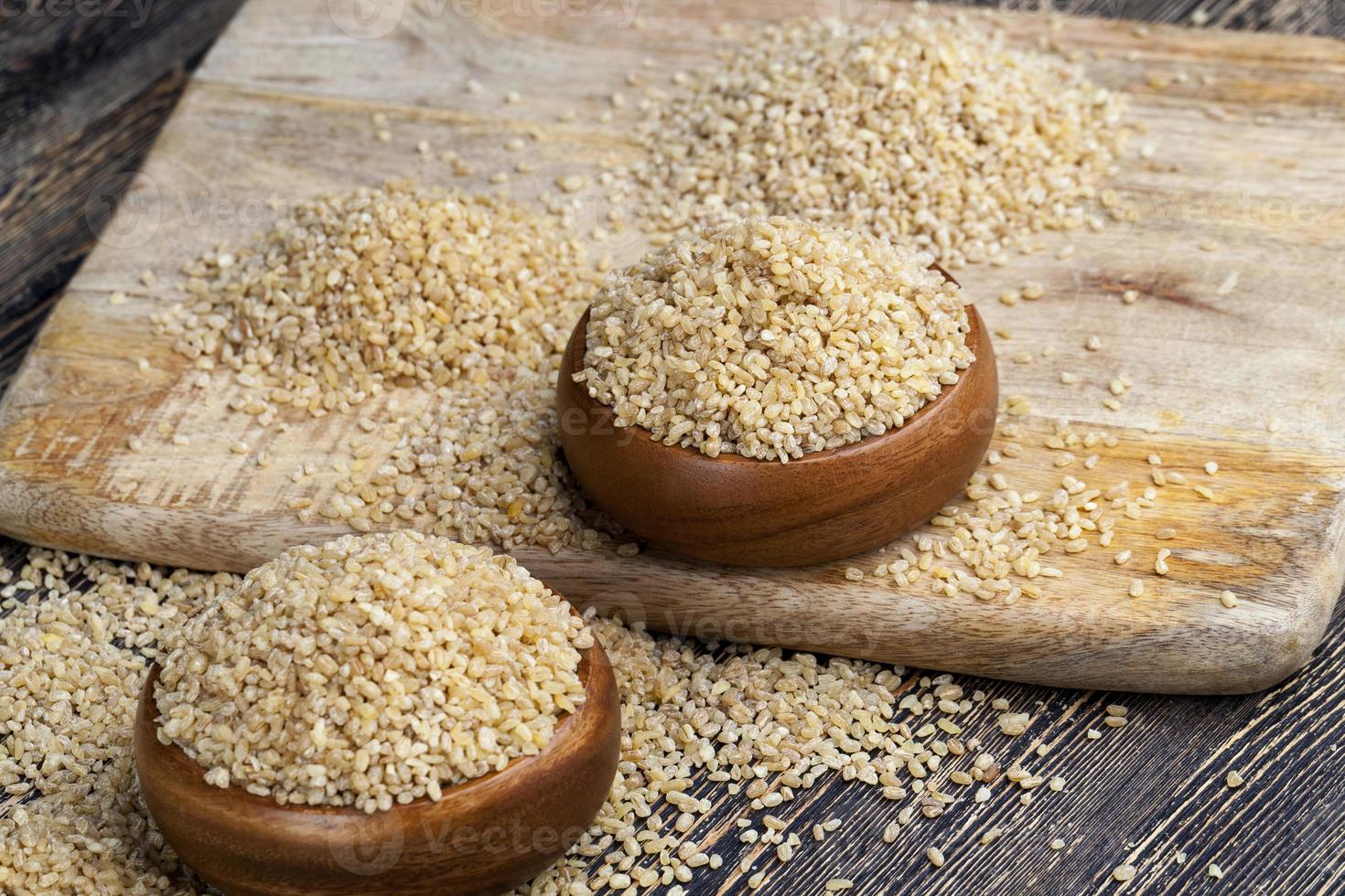 bulgur porridge is made from wheat grain photo