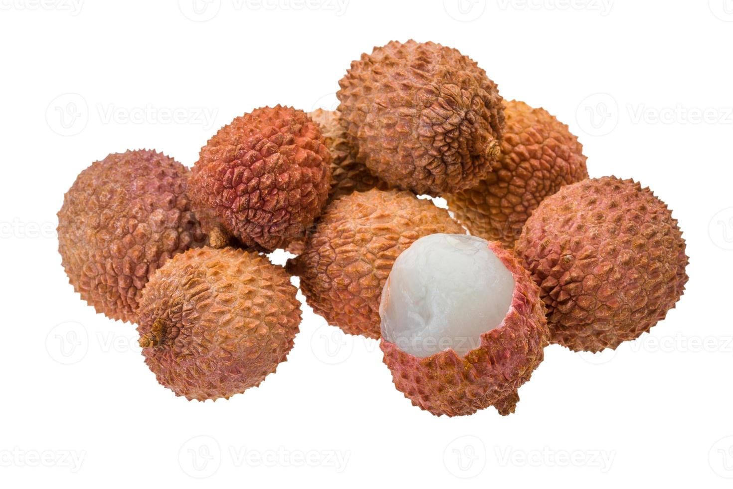 Lychee on white background photo