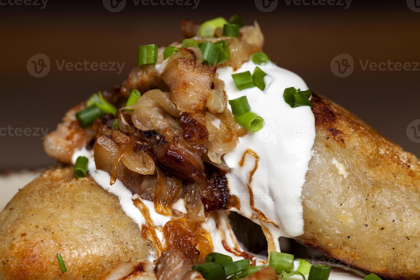 zeppelins made from grated potatoes with minced meat photo