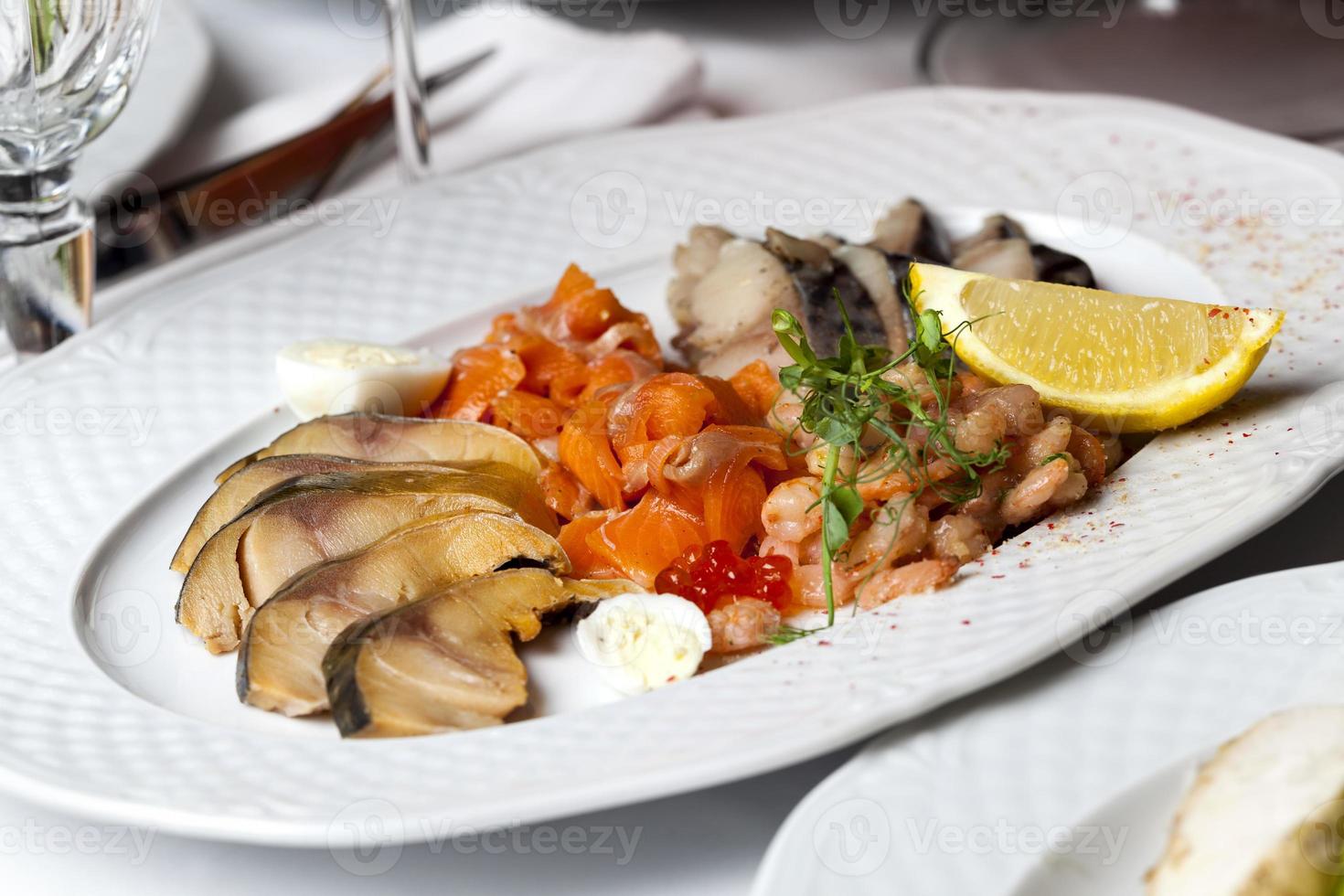 salad of baked chicken meat, individual salad photo