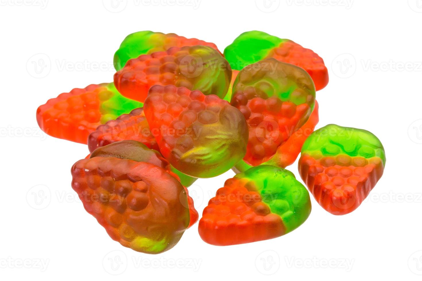 Jelly candy on white background photo