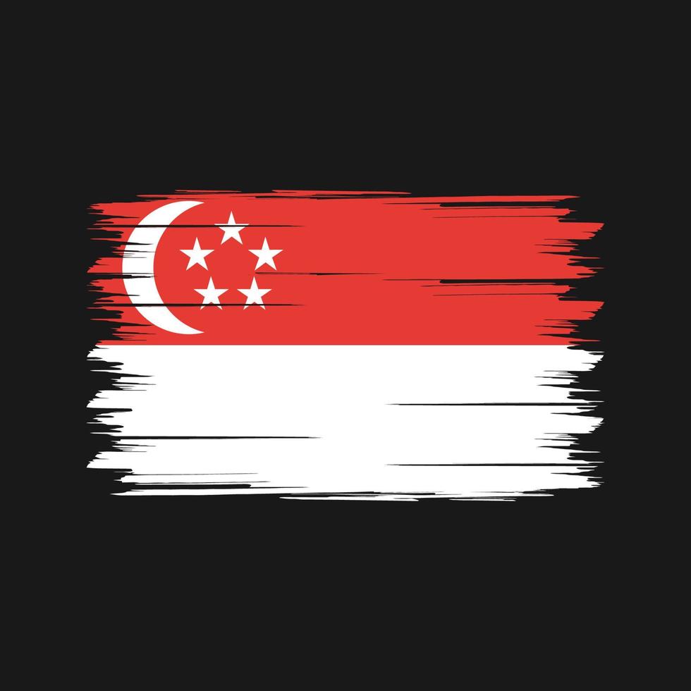 Singapore Flag Brush. National Flag vector