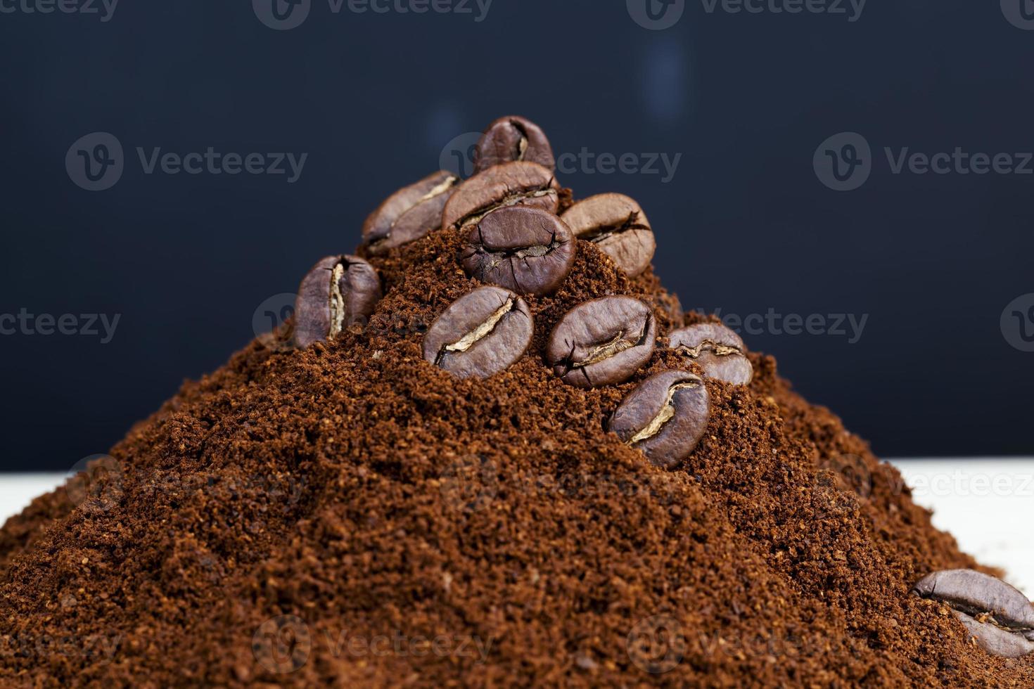 close up of coffee beans for making a real drink photo