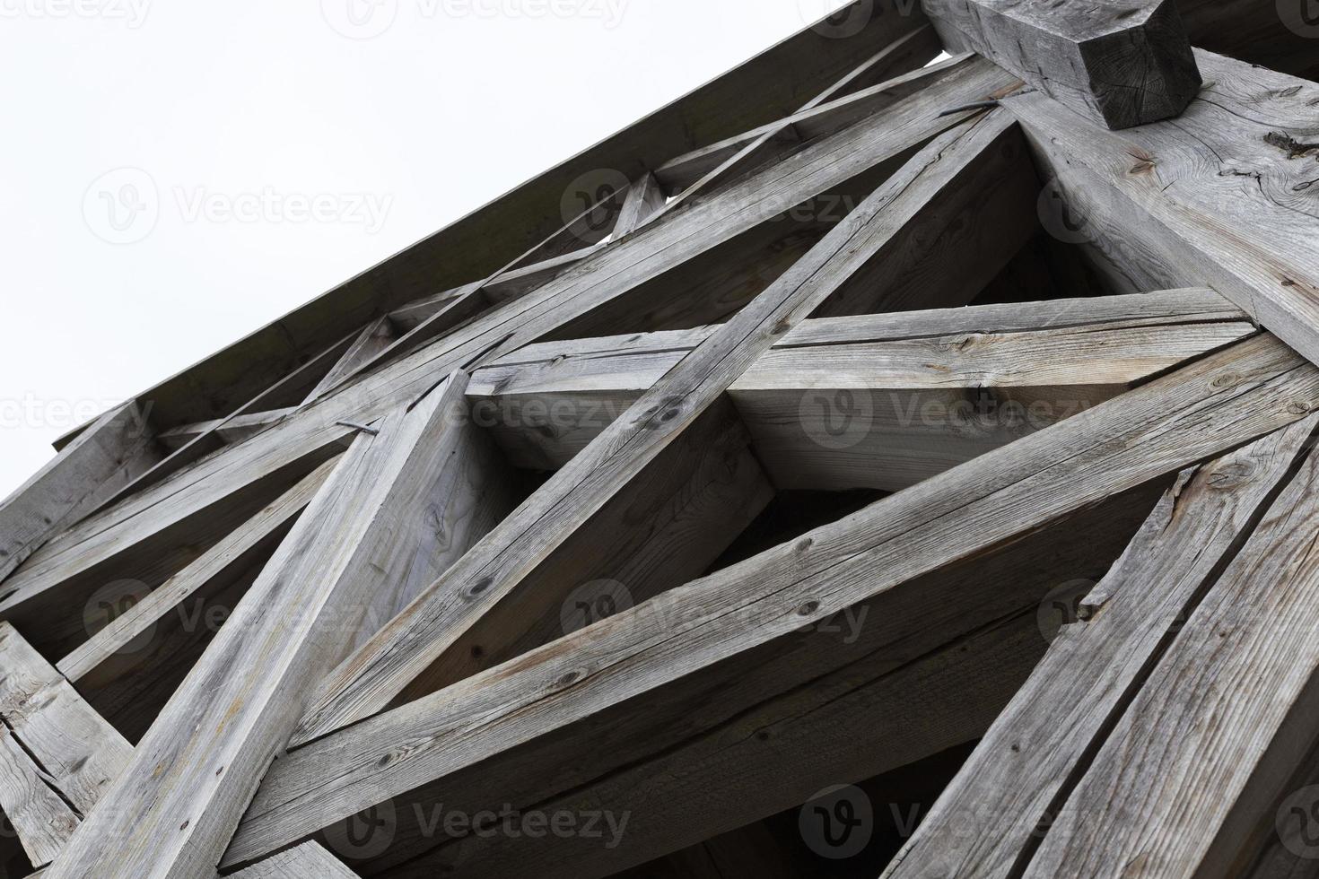 strong racks of old wooden stairs photo