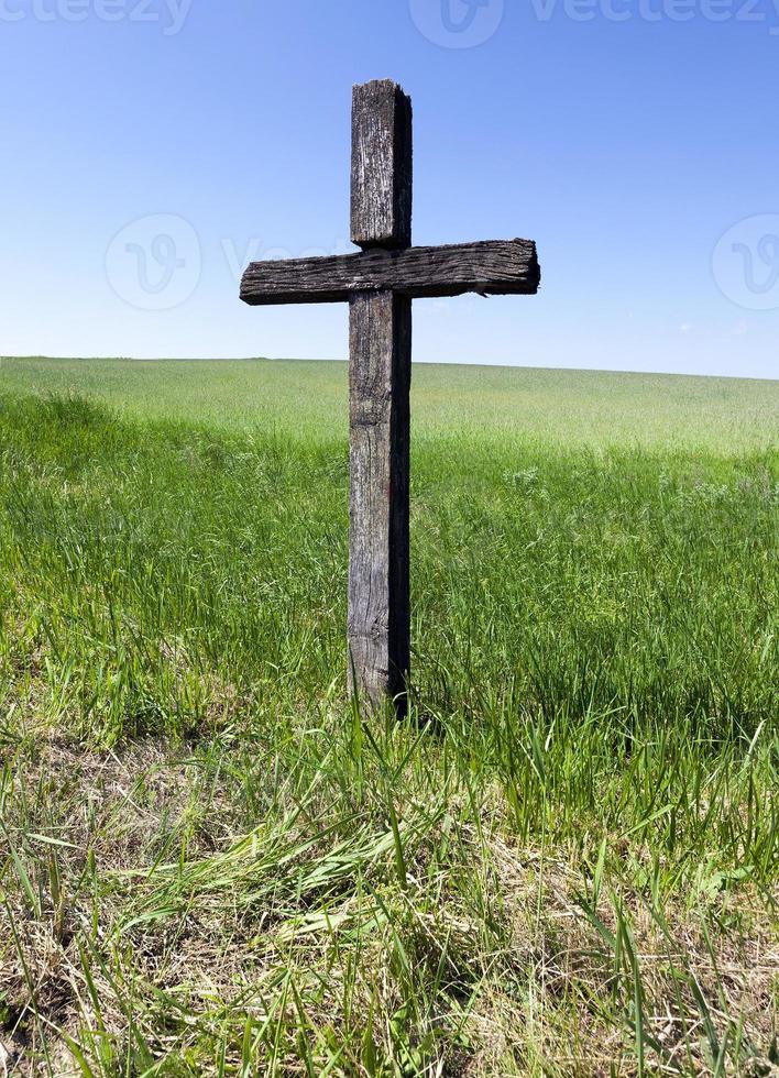 Old wooden cross photo