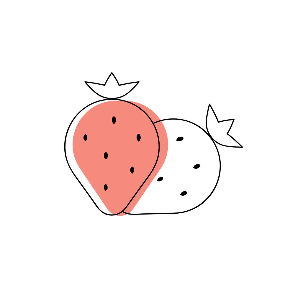 Minimal stylish icon with an oneline strawberry vector