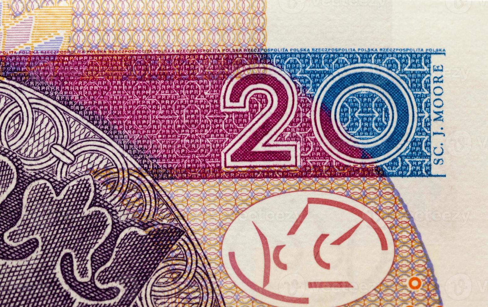 Polish banknotes, close-up photo