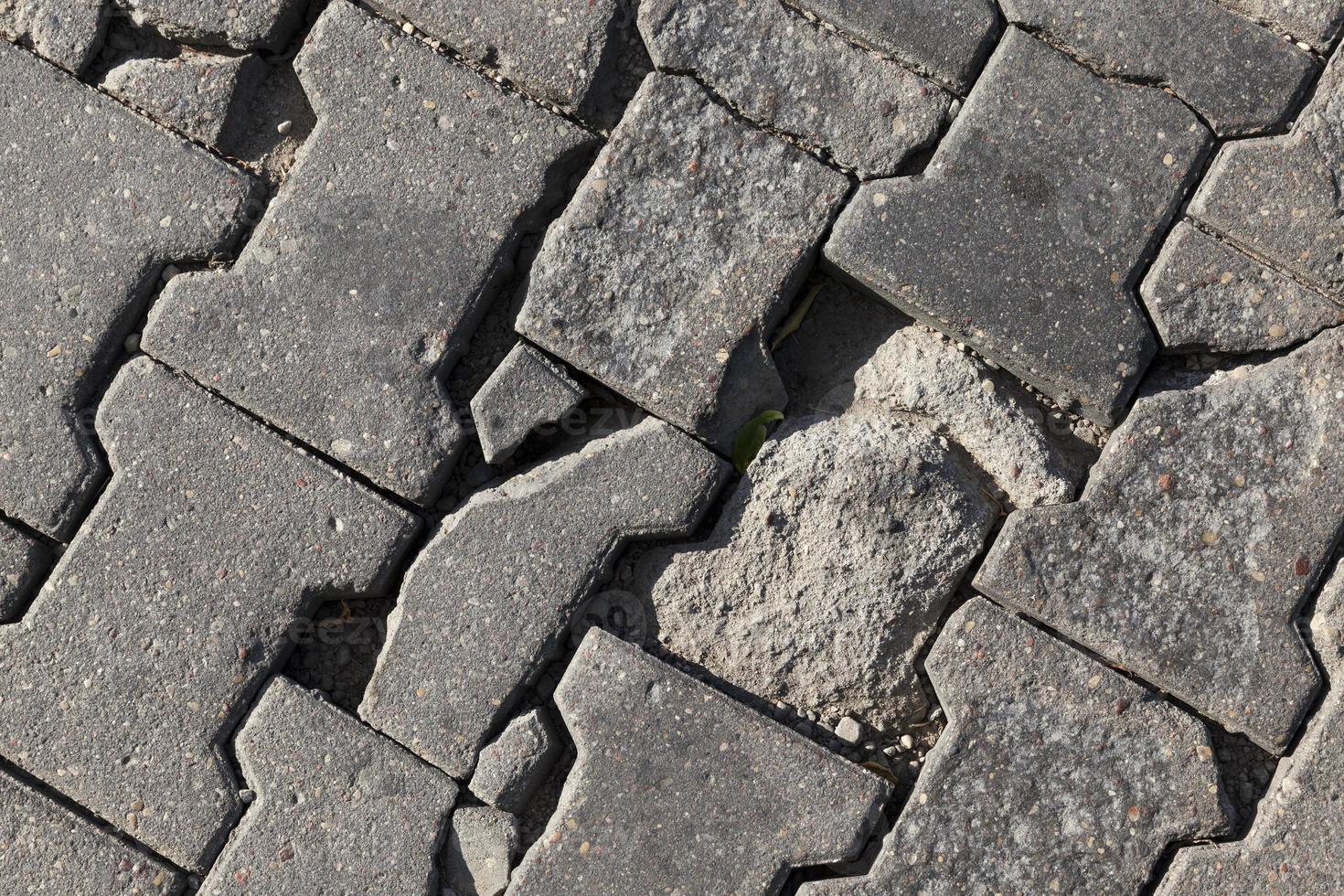 road made of concrete tiles photo