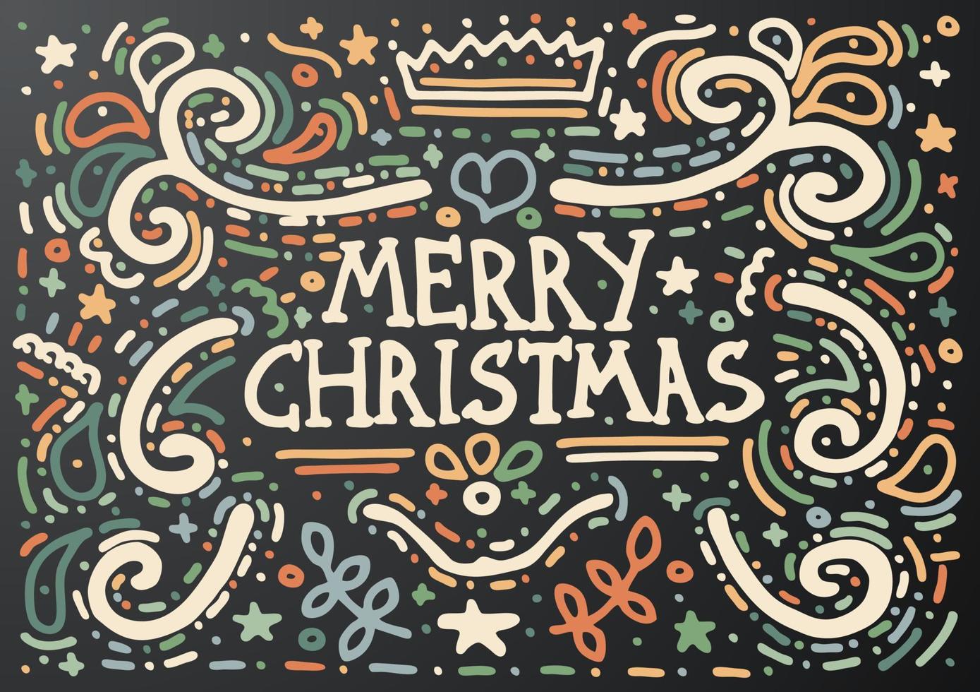 Merry Christmas Lettering. vector
