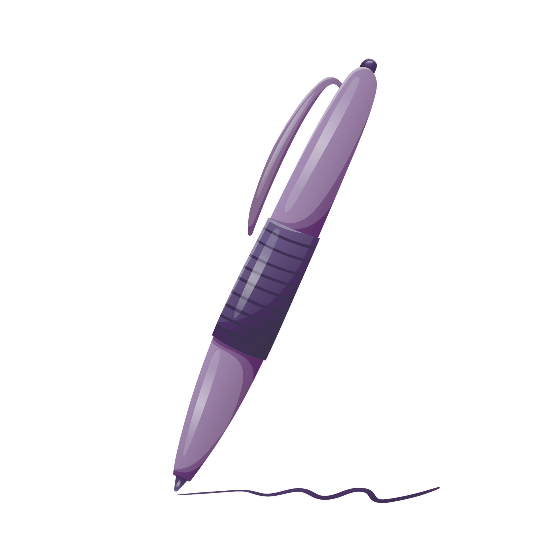 Vector cartoon illustration of an automatic or ballpoint ink pen for  writing or drawing with a refill inside. Stationery for school or office.  9445217 Vector Art at Vecteezy
