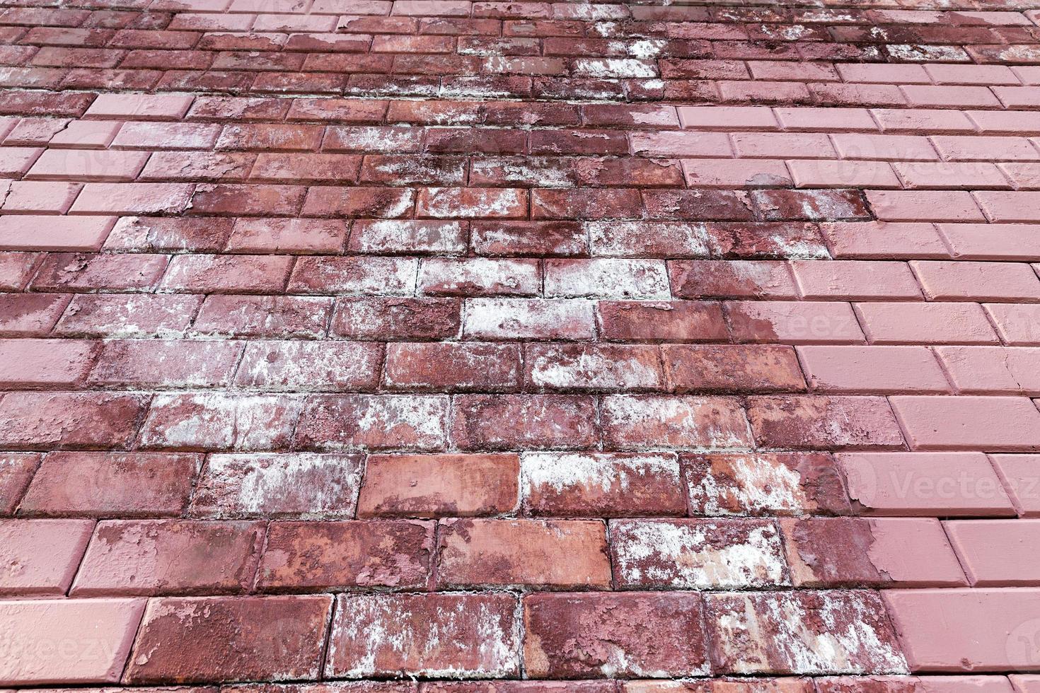 painted with red paint bricks photo