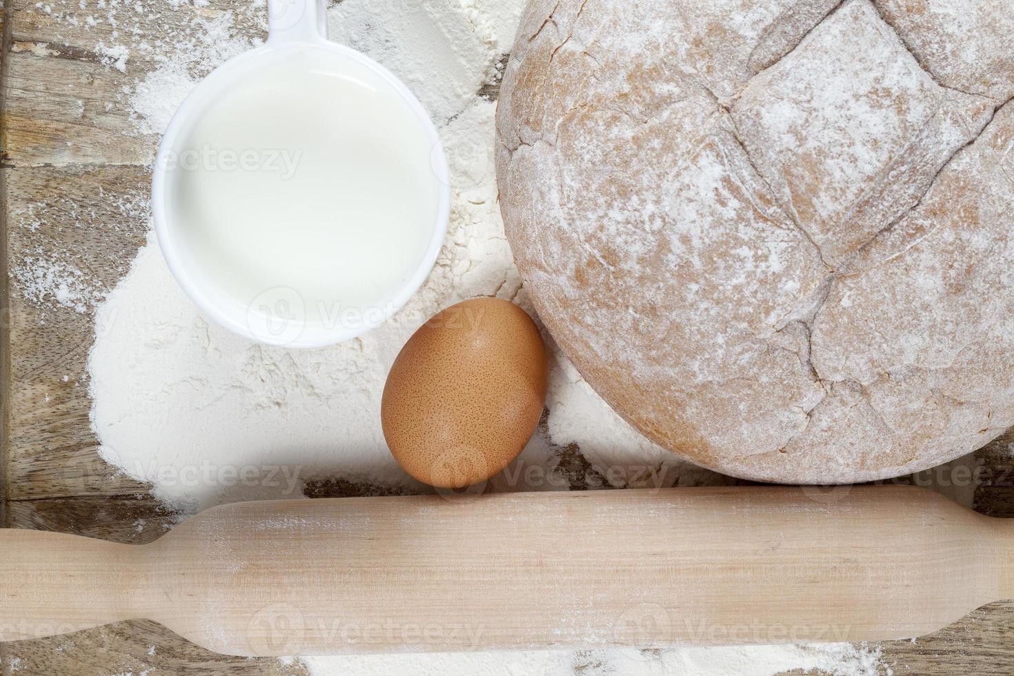 Baked rye bread photo