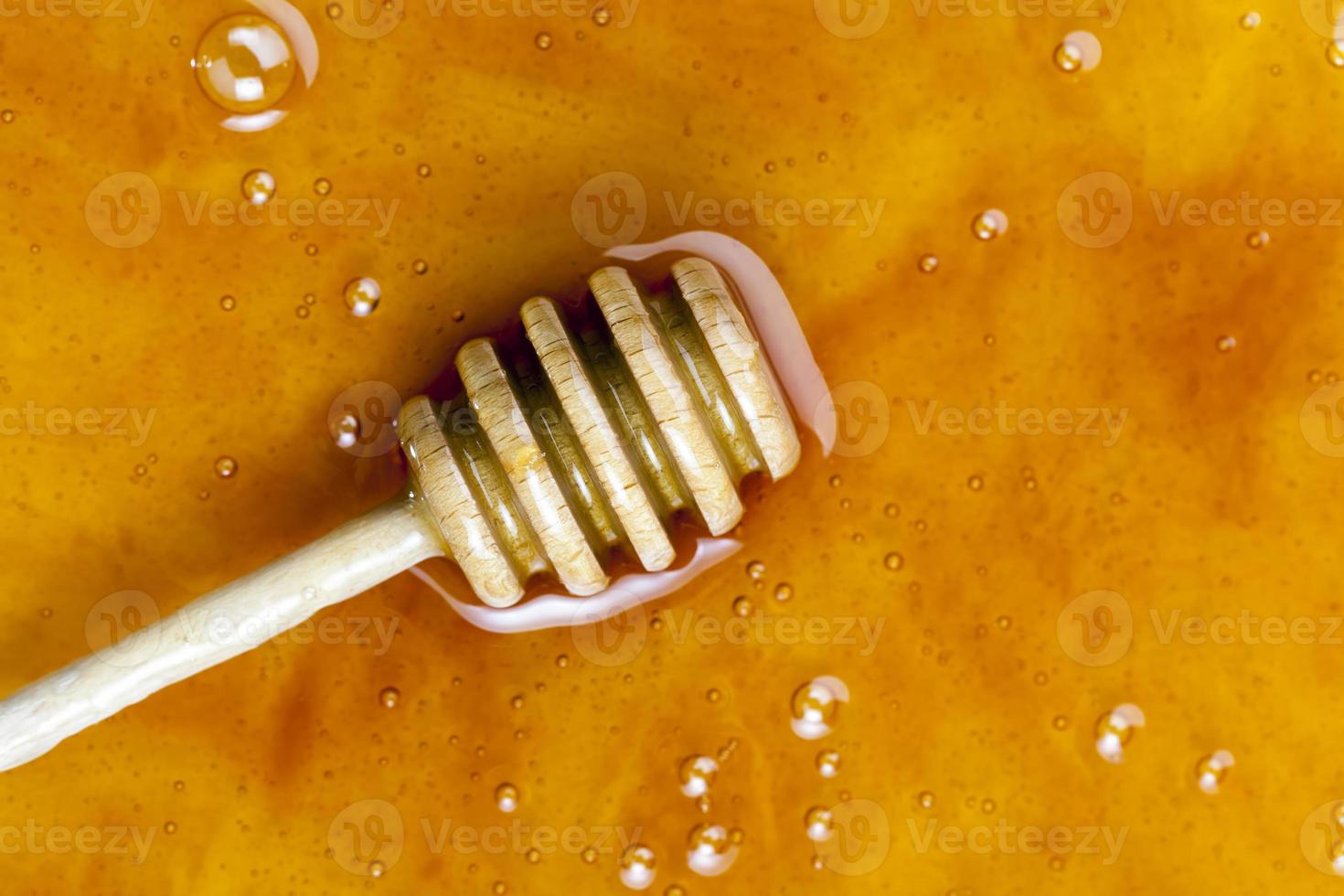 natural flower honey with noticeable specific properties photo